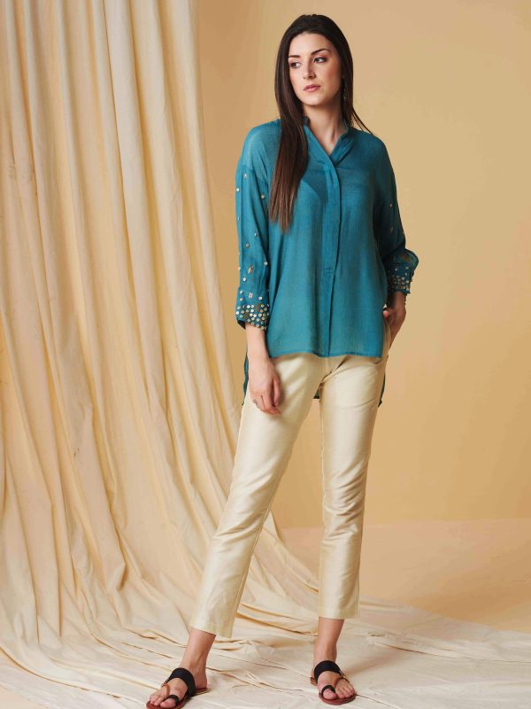 TURQ BREEZE SPARKLE SHIRT