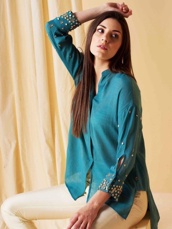 TURQ BREEZE SPARKLE SHIRT - Image 5