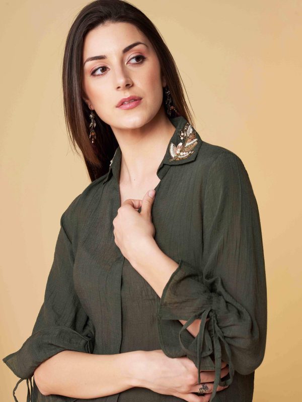 OLIVE DIVA LEAF SHIRT