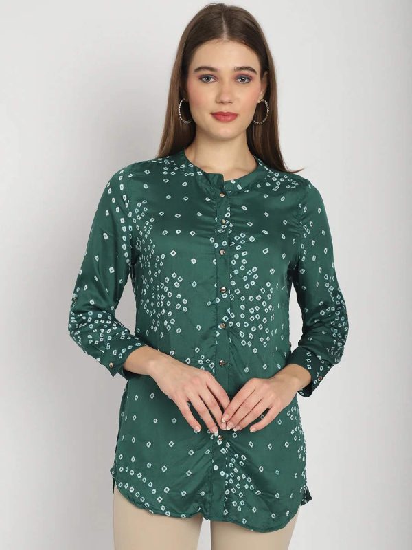 EMERALD BANDHEJ BUTTON DOWN SHIRT