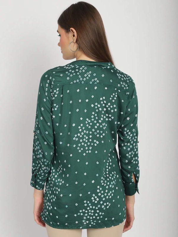 EMERALD BANDHEJ BUTTON DOWN SHIRT - Image 3