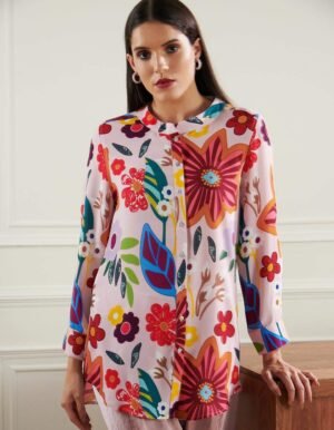 FOXY BLUSH BUTTON DOWN SHIRT