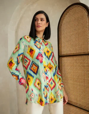 CATSEYE MINT BUTTON DOWN SHIRT