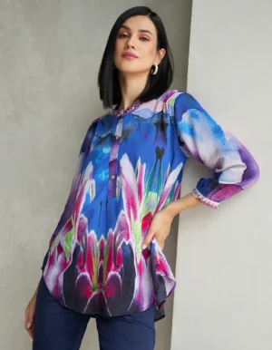 BLUE GLOW SAPPHIRE BUTTERFLY SHIRT