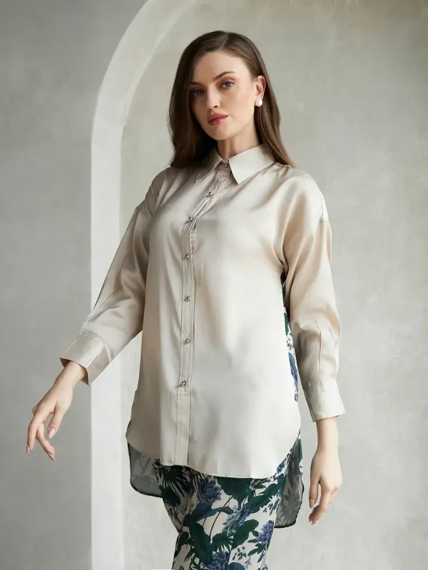 BEIGE PARROT OXFORD SHIRT - Image 2