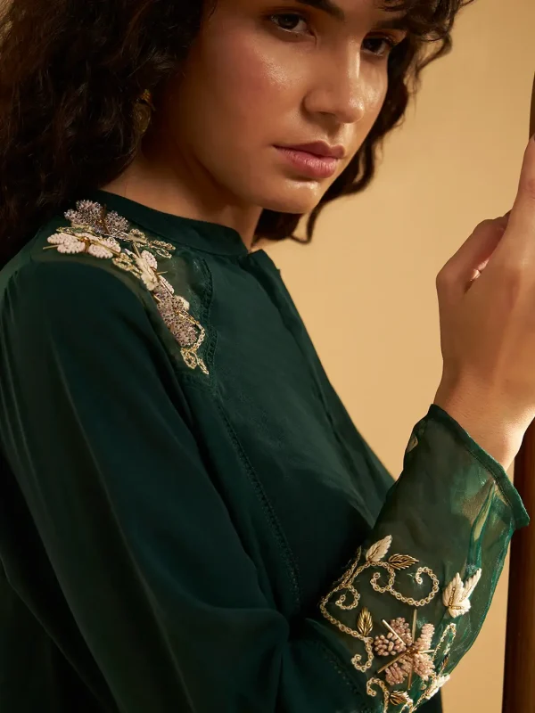 EMERALD GREEN PRISTINE TUNIC - Image 2