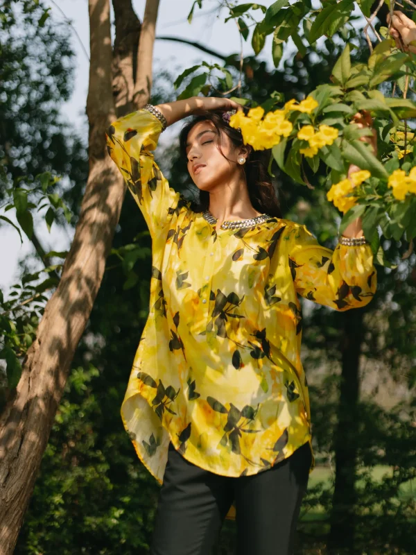 YELLOW BUTTERFLY SHIRT