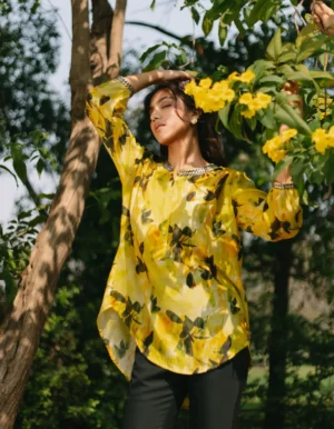 YELLOW BUTTERFLY SHIRT