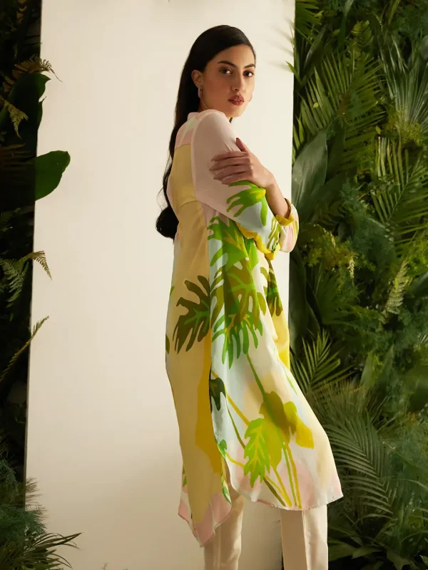 YELLOW PALMS GATHERED TUNIC - Image 3