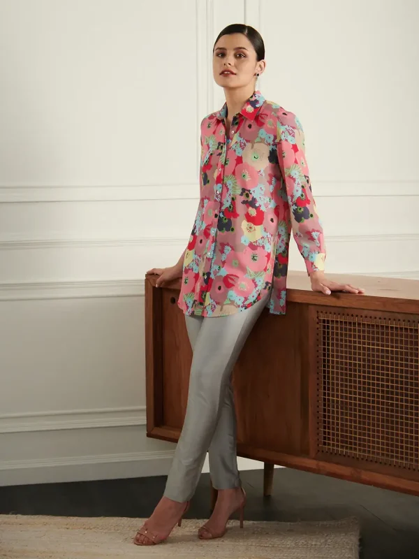 POSY PINK BUTTON DOWN SHIRT - Image 2