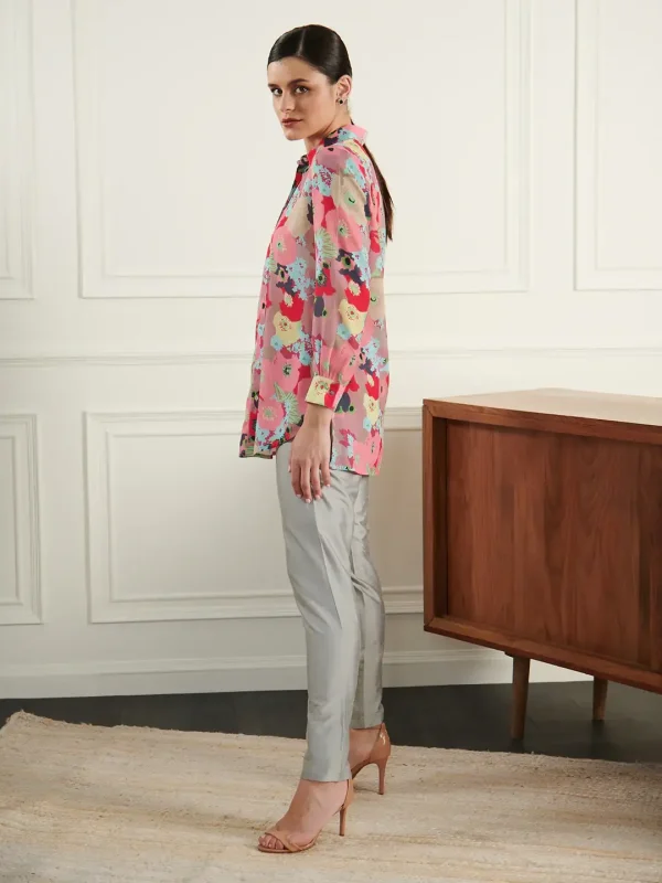 POSY PINK BUTTON DOWN SHIRT - Image 3