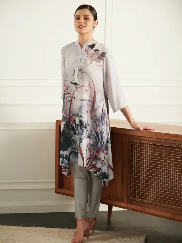 LOTUS GREY PRINTED TUNIC