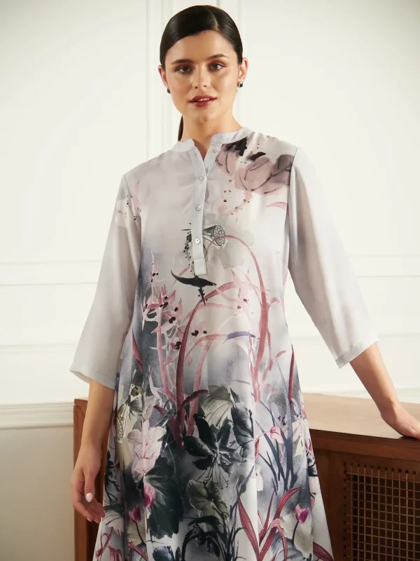 LOTUS GREY PRINTED TUNIC - Image 2