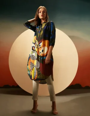 BROOK BLUE GATHER TUNIC