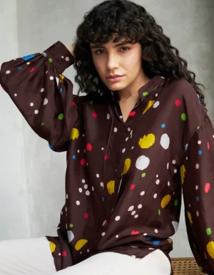 BROWN SPOTTED KUBER SHIRT
