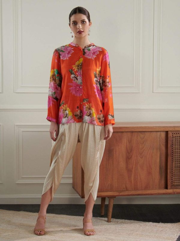 FLORET RED BACK PLEATED SHIRT - Image 2