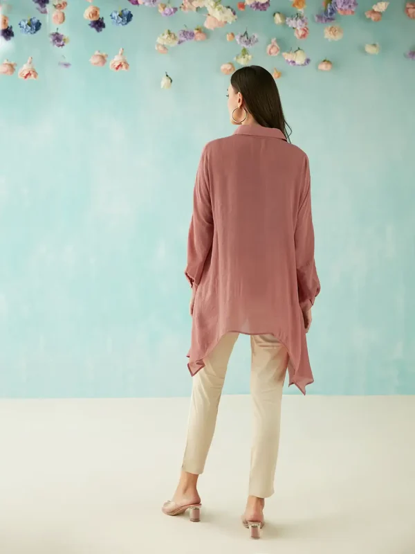 BLUSH COLLARED BEADED SHIRT - Image 3