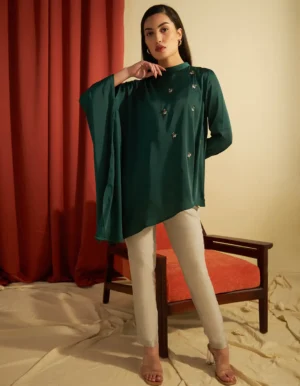 EMERALD GREEN TAILOR TOP