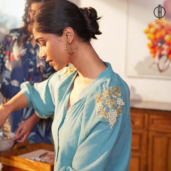 SKY BLUE ALIGNED SHIRT - Image 3