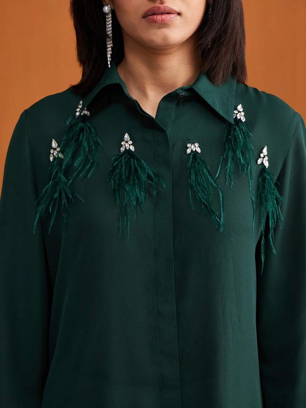 EMERALD GREEN CRYSTALLINE SHIRT - Image 2