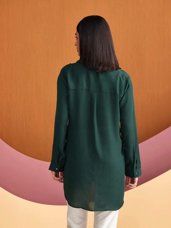 EMERALD GREEN CRYSTALLINE SHIRT - Image 3