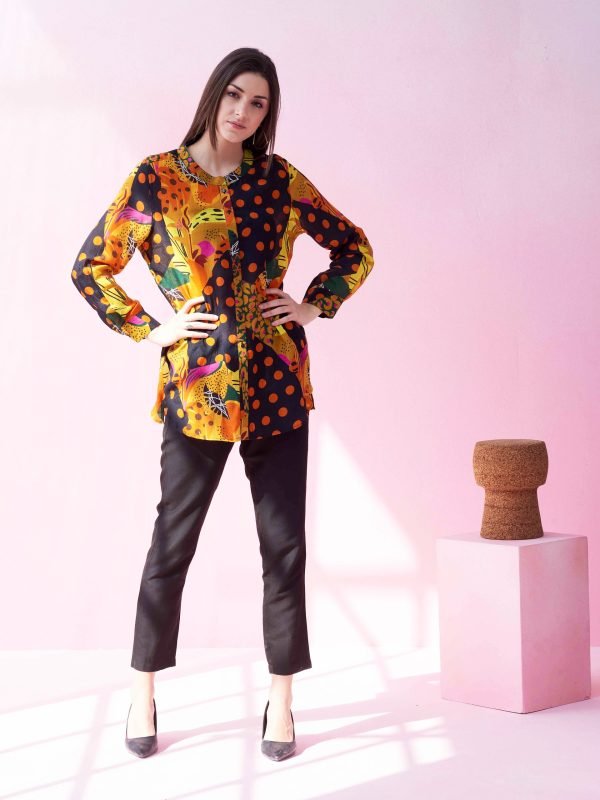 BLACK SAFARI BUTTON DOWN SHIRT - Image 2