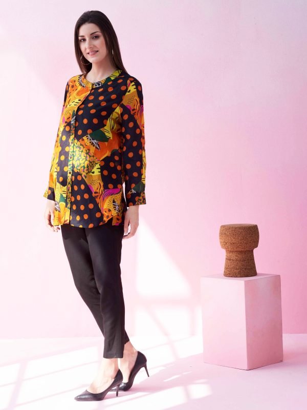 BLACK SAFARI BUTTON DOWN SHIRT - Image 3