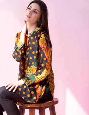 BLACK SAFARI BUTTON DOWN SHIRT