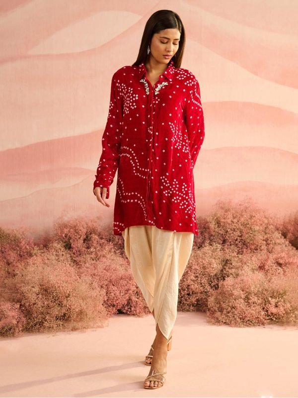 VELVET RANI BANDHEJ KILA SHIRT - Image 4