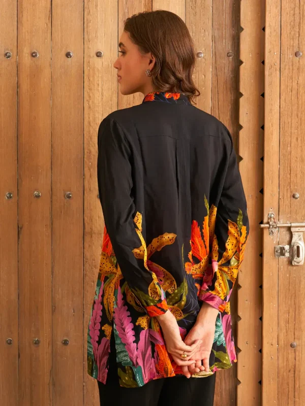 AVERY BLACK CONCEAL BUTTON SHIRT - Image 3