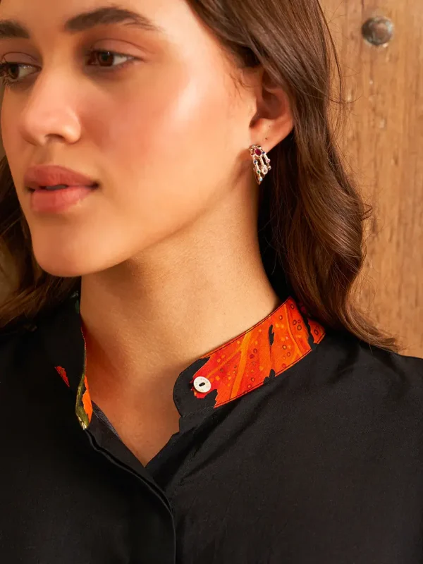 AVERY BLACK CONCEAL BUTTON SHIRT - Image 2