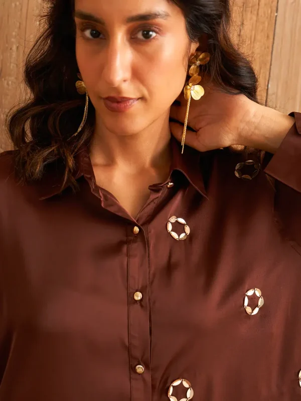 BROWN FRED BUTTON DOWN SHIRT - Image 2