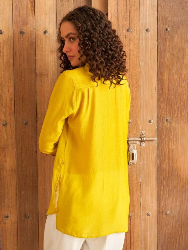 YELLOW NILGIRI COLLARED BUTTON DOWN SHIRT - Image 5