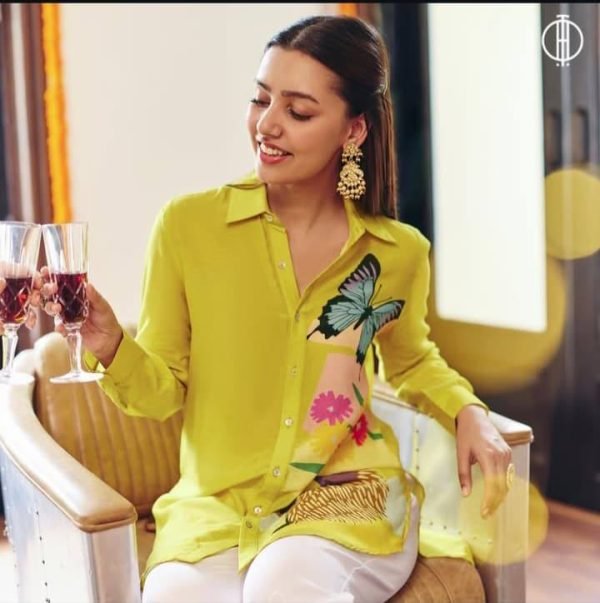 YELLOW NILGIRI COLLARED BUTTON DOWN SHIRT - Image 2