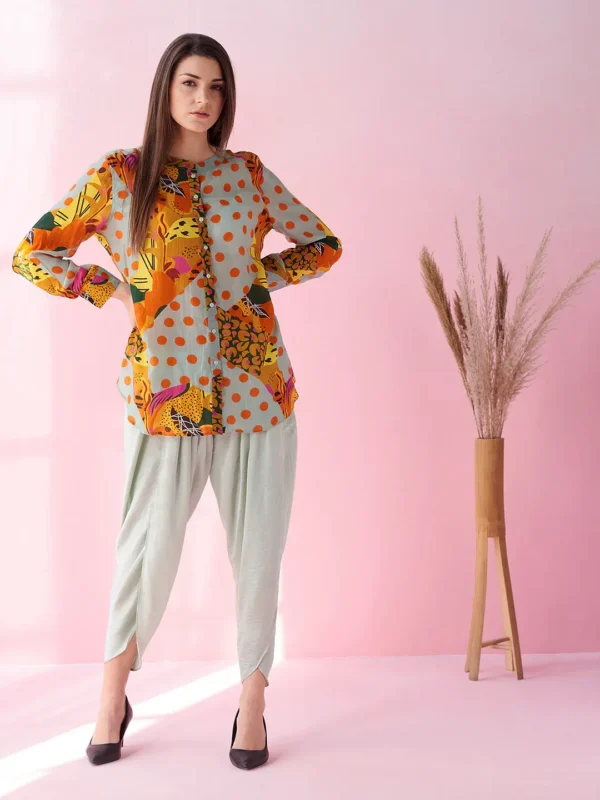 BLUE SAFARI BUTTON DOWN SHIRT - Image 2