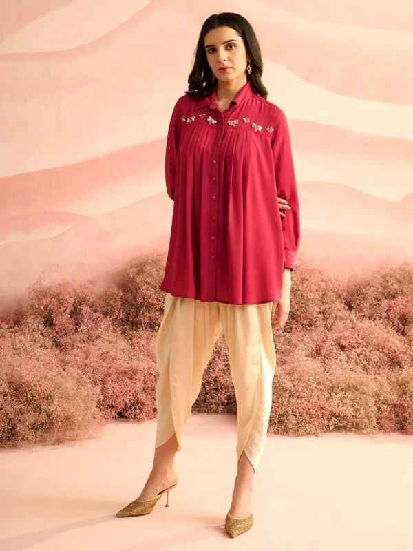 RANI BUGS YOKE PLEATED SHIRT - Image 3