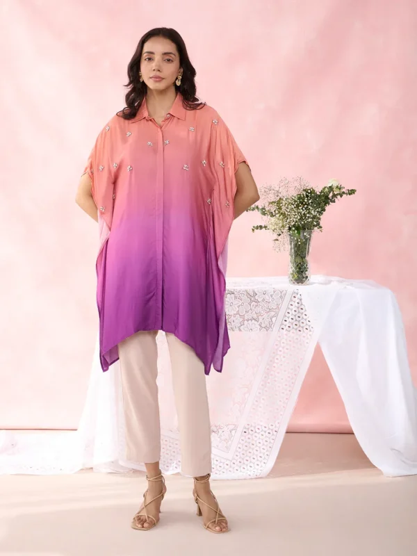 OMBRE PEACH PURPLE TAROL SHIRT - Image 3
