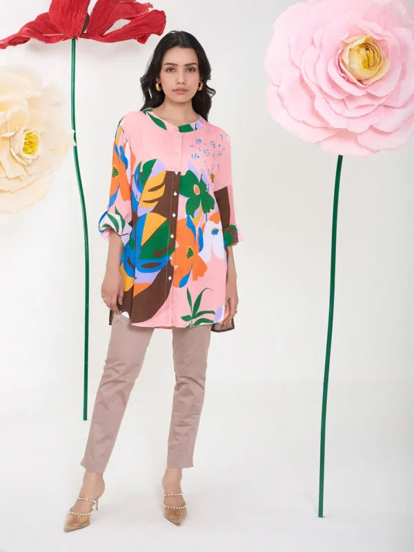 PEACH ARTIFY BUTTON DOWN SHIRT - Image 3