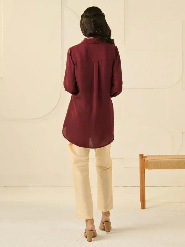 WINE STENCIL CRYSTALLINE SHIRT - Image 5