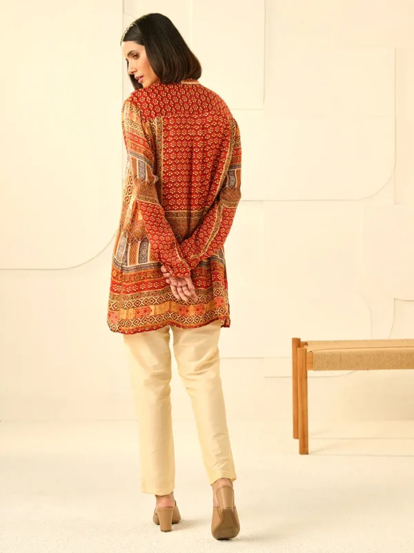 ORANGE REVA CONCEALED BUTTON SHIRT - Image 5