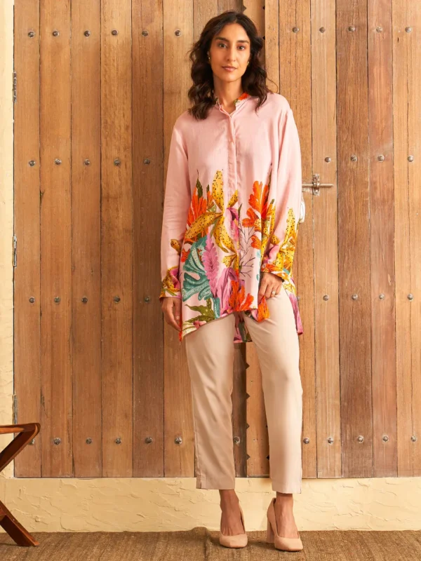 AVERY PINK CONCEAL BUTTON SHIRT - Image 2