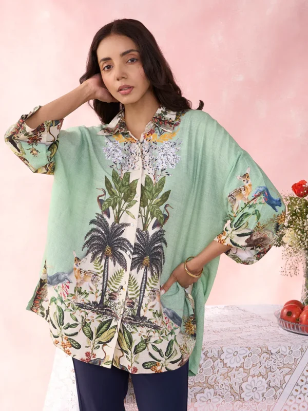 PETRA FOREST GREEN SHIRT - Image 3