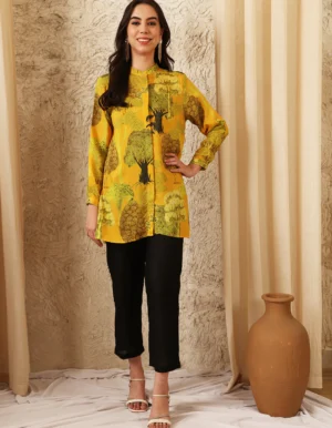 MUSTARD NEEV CONCEAL BUTTON SHIRT