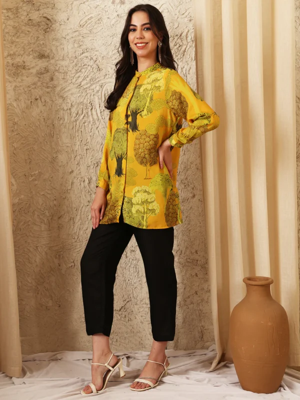 MUSTARD NEEV CONCEAL BUTTON SHIRT - Image 3