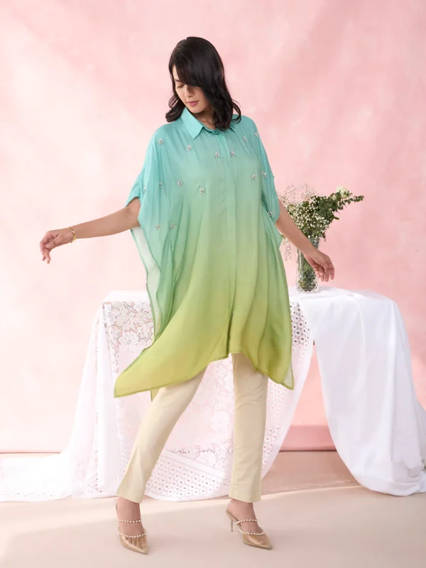 OMBRE BLUE GREEN TAROL SHIRT - Image 6