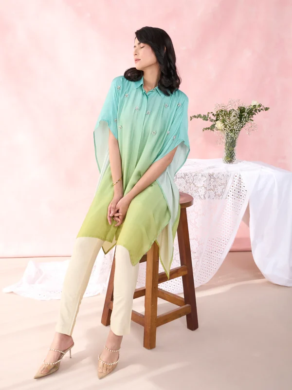 OMBRE BLUE GREEN TAROL SHIRT - Image 7