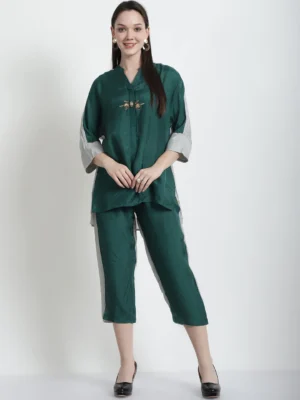 EMERALD GREEN / GREY RESORT CO-ORD SET