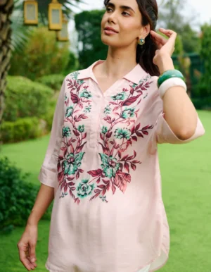 LIGHT PINK PUNCH MANAN SHIRT