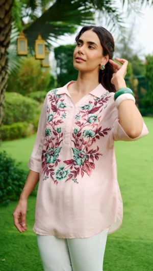 LIGHT PINK PUNCH MANAN SHIRT