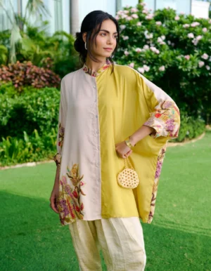 YELLOW AZA SPLIT SHIRT